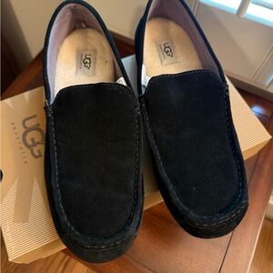 UGG Men's Black Suede Slip-On Moccasins